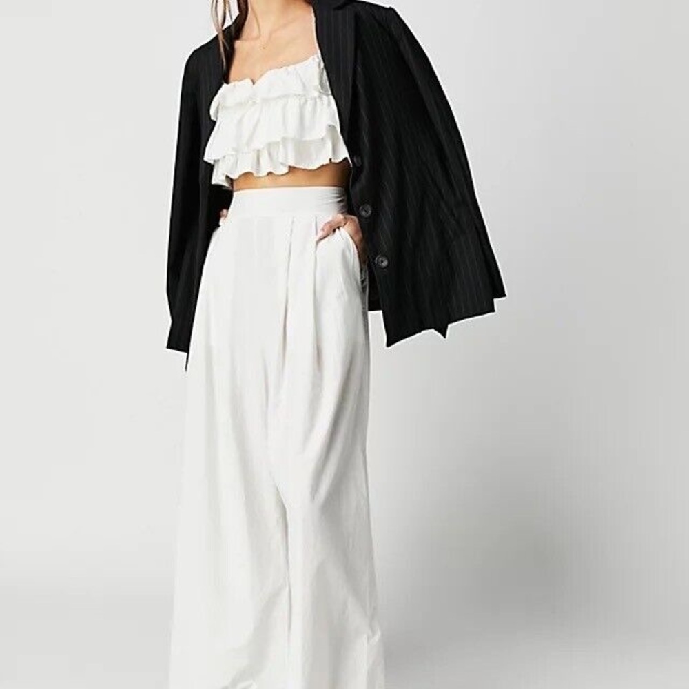 Free People Danelle Top Optic White Cami Ruffle Layered top - Picture 3 of 14